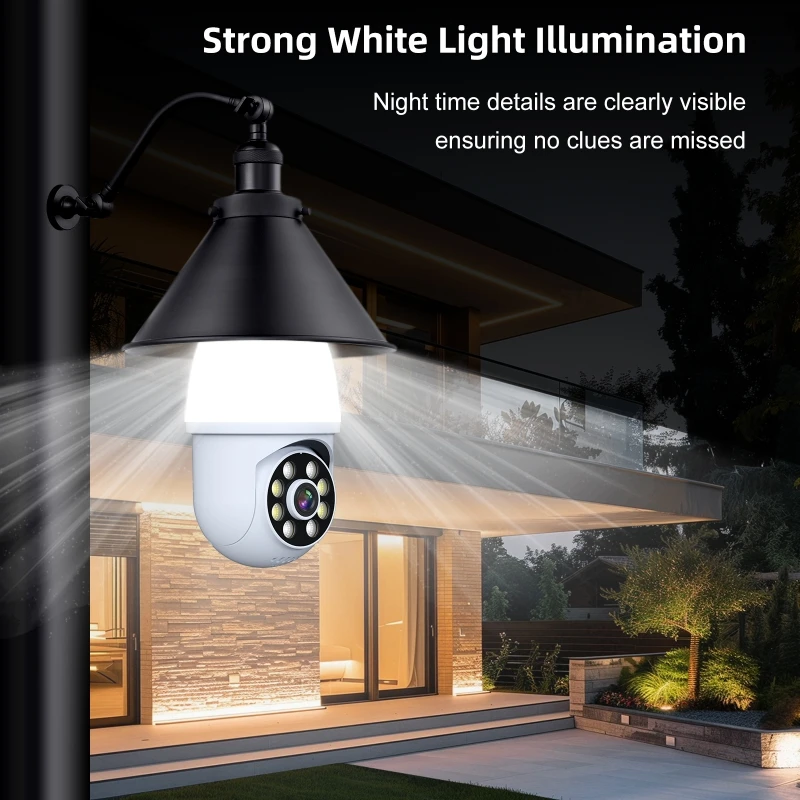 3MP 1296P iCsee APP Nightlight  E27 Lamp Head Socket 10x Zoom Full Color IP Camera AI Humanoid Detection Security Baby Monitor