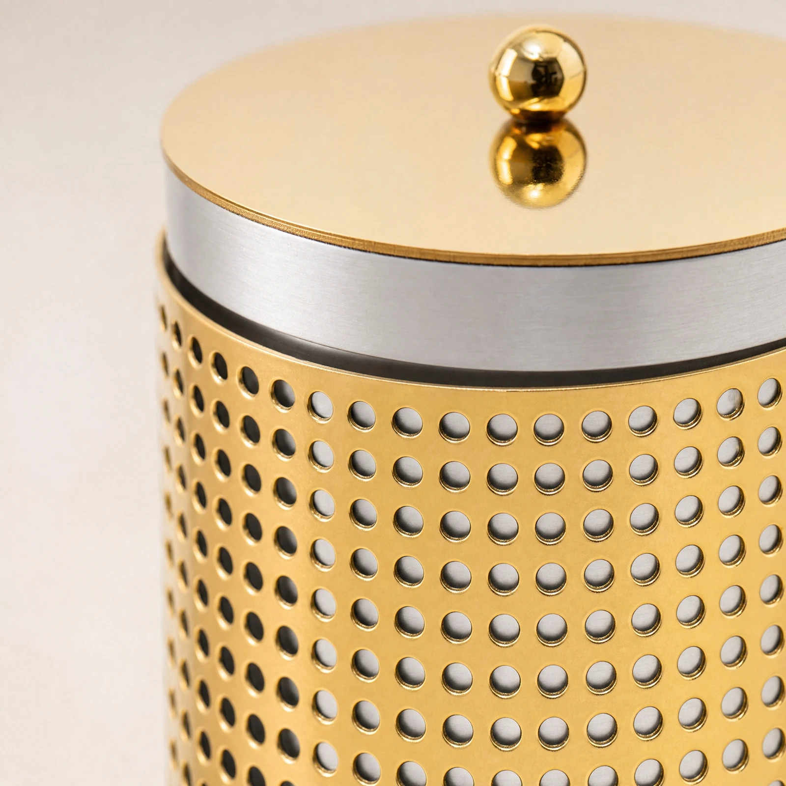 Metal Canister with Knob Sturdy Decorative Jar with Lid Canister with Lid Sturdy Container Sealed for Vanity, Coffee Table