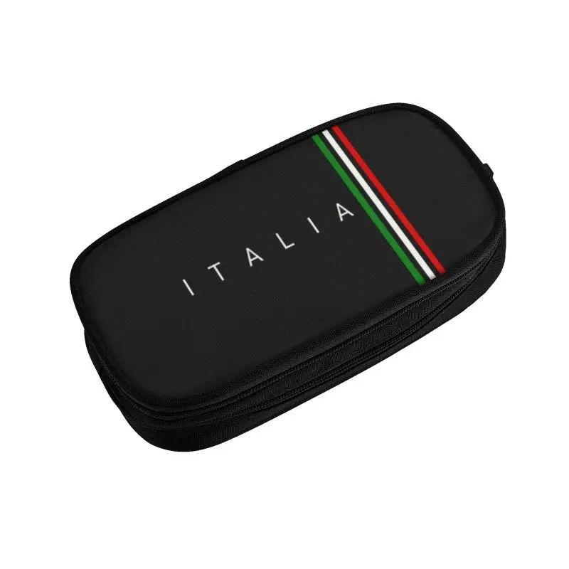 Italy Flag Pencil Cases for Boy Girl Big Capacity Italy Qatar Pen Box Bag School Accessories