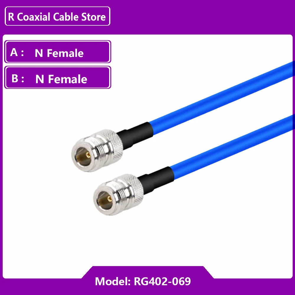 ขั้วต่อ N ตัวผู้เป็นตัวเมียกันน้ำอะแดปเตอร์ RF RG402สายกึ่งยืดหยุ่น50โอห์ม RF หางเปียสายไฟต่อโคแอกเซียลจัมเปอร์