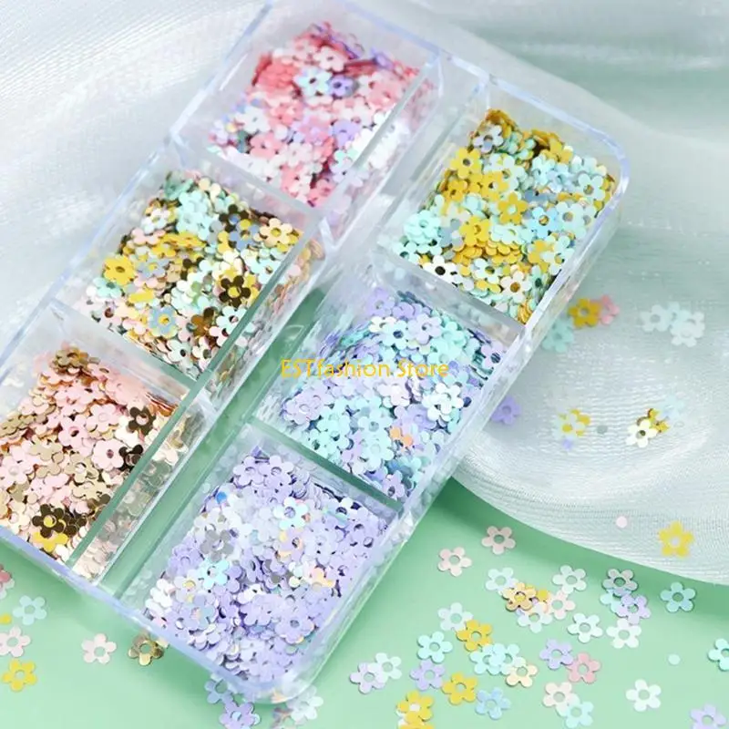 Y5GC Flower Glitter Sequins,Mixed Flower Resin Mold Fillers for DIY Crafts