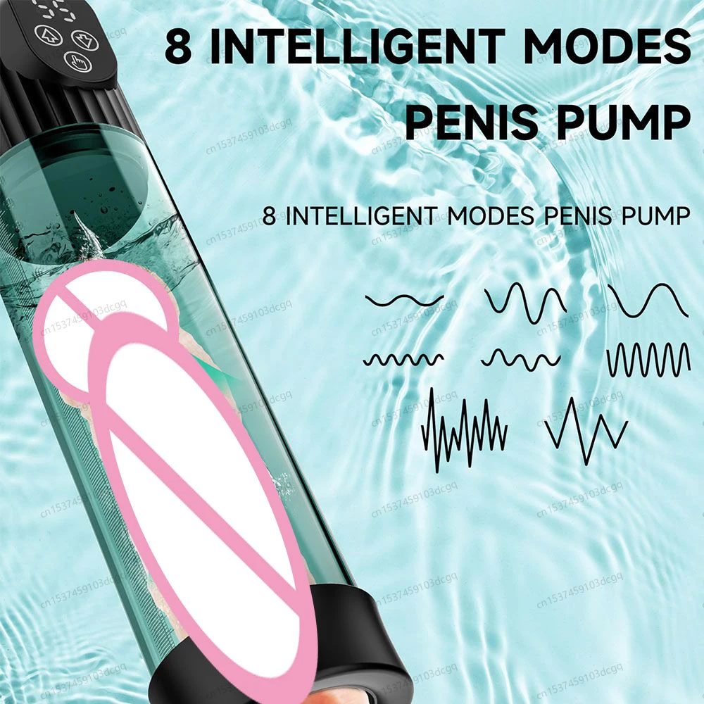 Man Penis Therapy Massage Pump Electric Water Penis Enlarge Vacuum Pump Waterproof Automatic Cock Enlarger Pump Male Sex Toys - Image 4