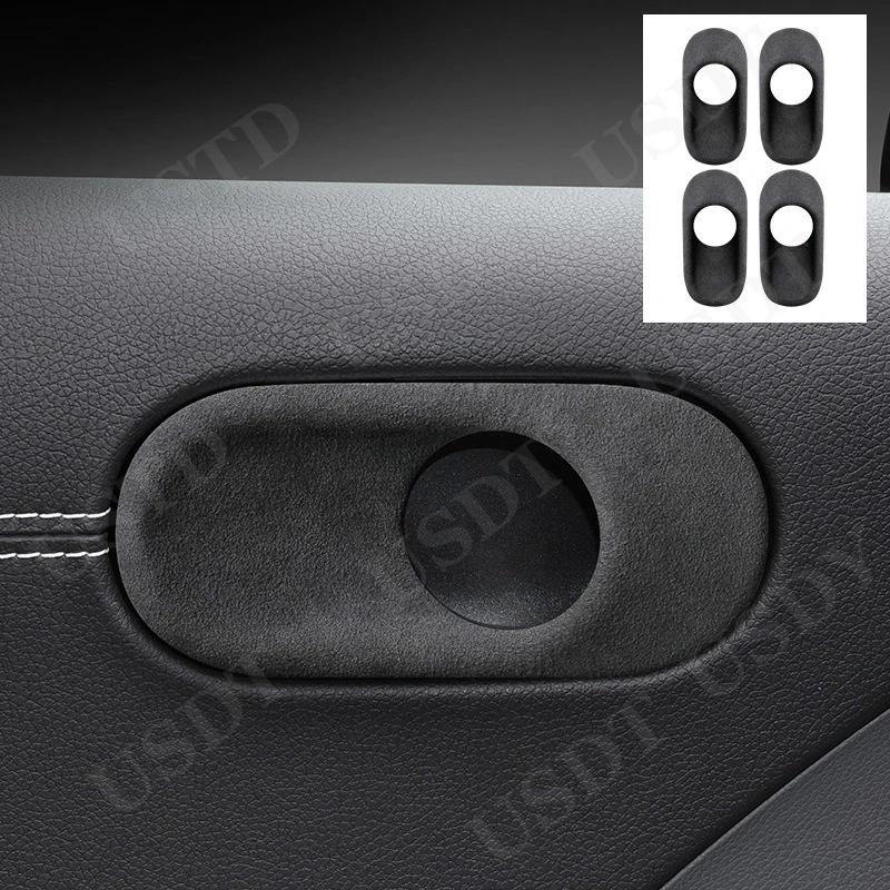 

Fit for Mercedes Benz Smart #1 One 2023 2024 Top Suede Interior Door Handle Bowl Frame Trim Stickers Covers Car Accessories