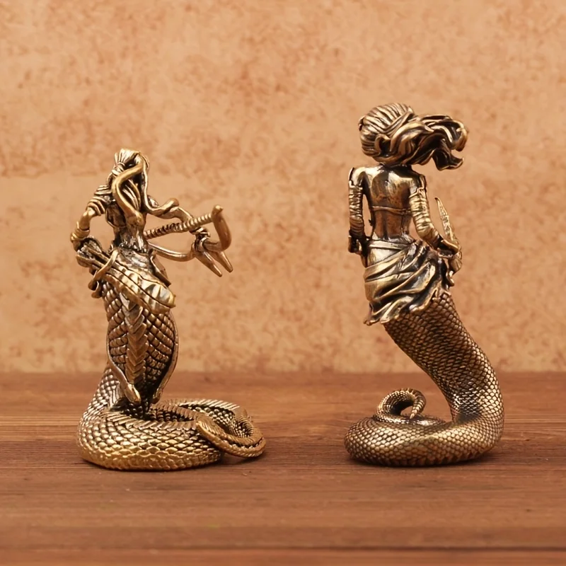 2 pieces collectible figurines Medusa ornaments - anime greek mythology theme with knife or bow and arrow