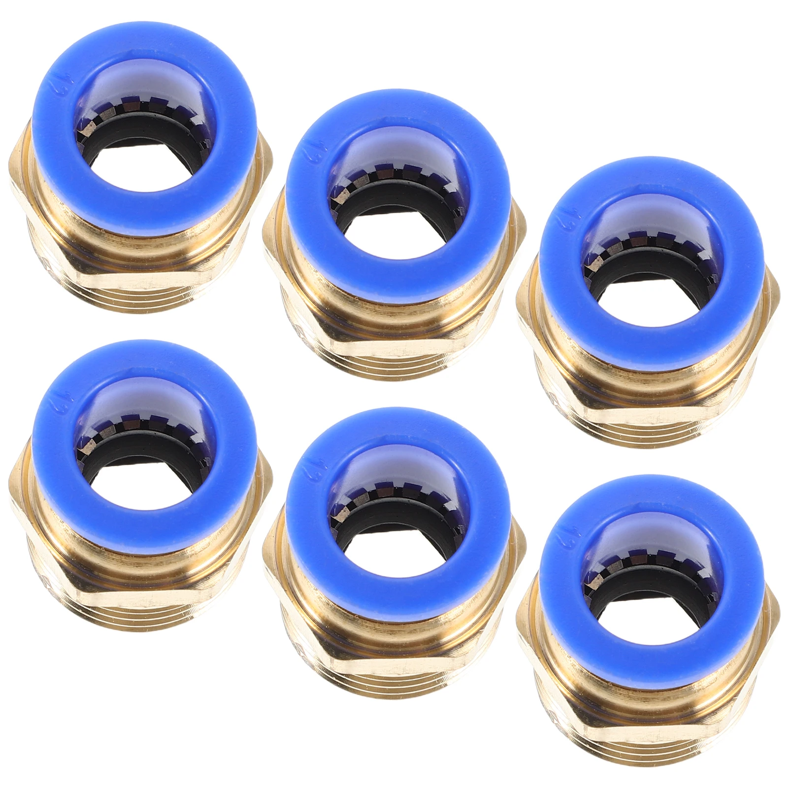 

6pcs Pneumatic Quick Connectors Durable Brass Metric Coarse Thread Repair Tool Trachea Tube Fittings Push In Tubing Elbow Joint
