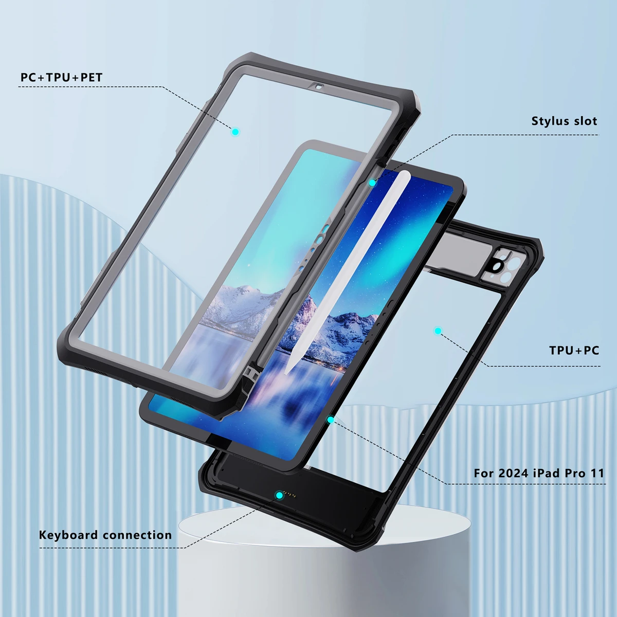 IP68 wodoodporne etui do iPad Pro 11 2024 M4 Air 11 Air 6 5 4 Mini 6 pyłoszczelne etui ochronne na iPad 9.7 10 10.2 10.5 — zdjęcie produktu 6