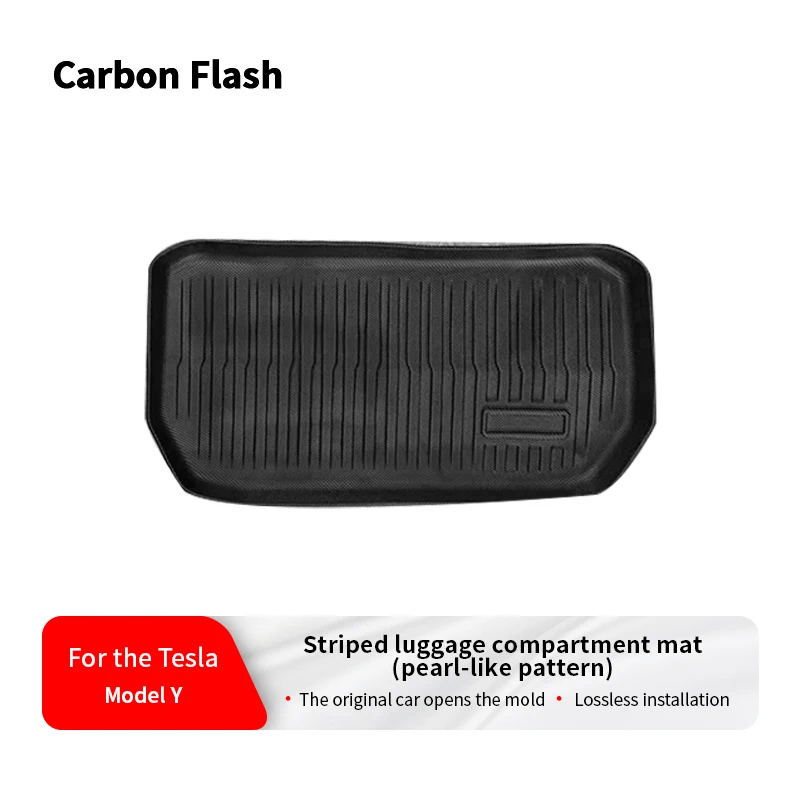 Striped Front Trunk Mat for Tesla 2021-2024 Model Y – Front Storage Compartment Liner