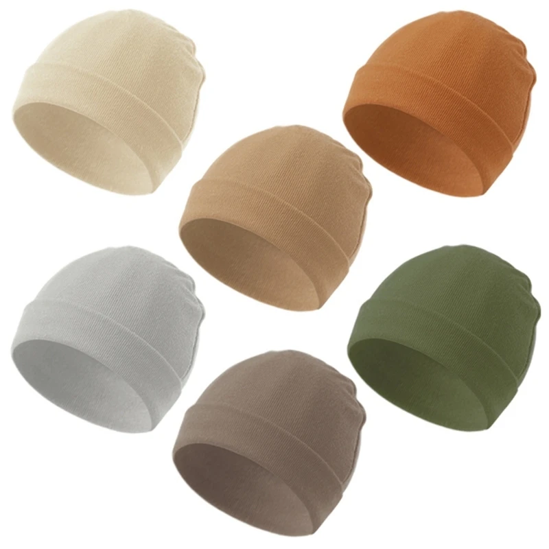 Q0KB Newborns Hospital Hat Comfortable Baby Fetal Caps for Boy Girls 0-12 Month Windproof Bonnet Hats Fashionable Headwrap