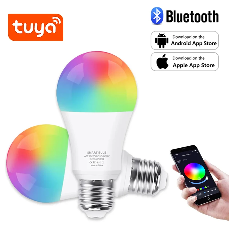 

12/15/18 Вт E27 Tuya Умные лампочки RGB E27 Светодиодная лампа переменного тока 90-250 В Умный дом Zigbee Лампа работает с Alexa Google Home Smartthings