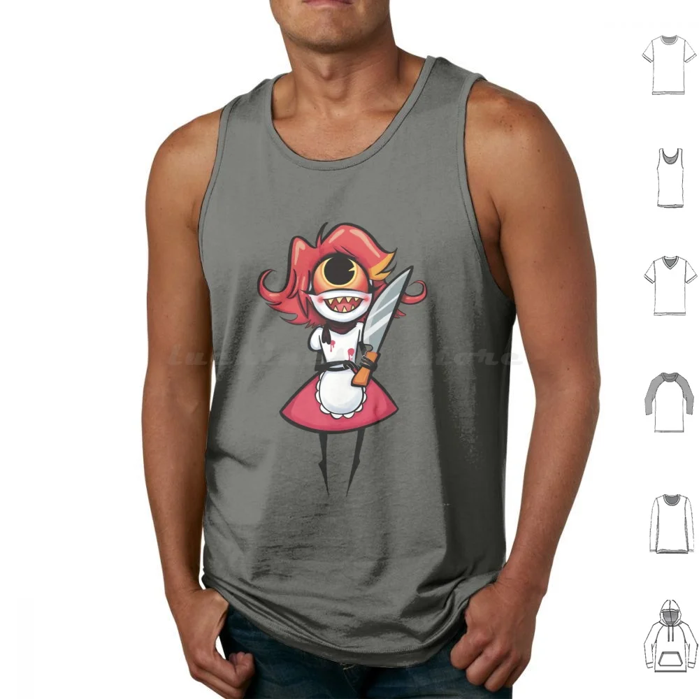 Niffty Tank Tops Print Cotton Niffty Nifty Alastor Lucifer Charlie Vivziepop Cute Knife