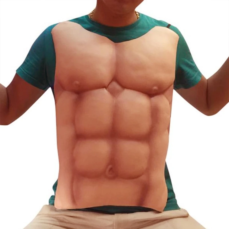 Male Fake Muscle Belly Costumes Props Men Chest Abdominal Muscle Skin Shaper