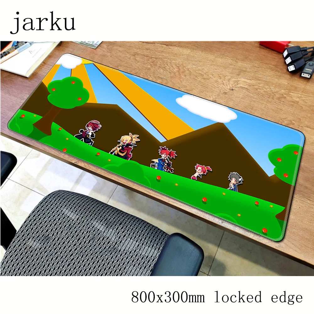 Коврик для мыши Disgaea для геймера 800x300X3 мм, игровой коврик для мыши, высококачественные аксессуары для ноутбуков в стиле аниме, эргономичный коврик для мыши с HD-принтом