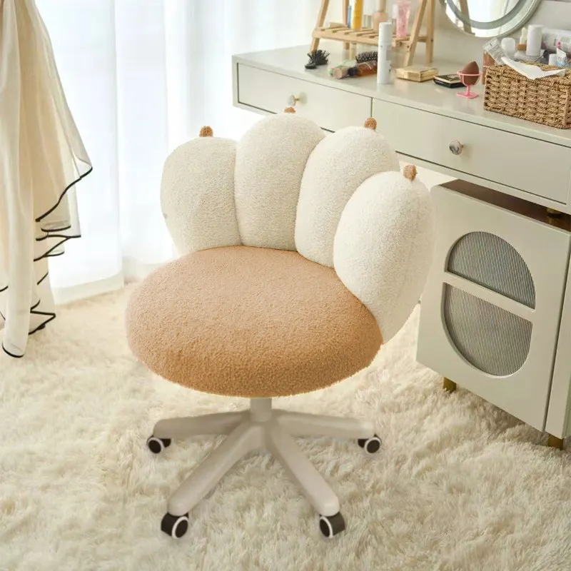 Cream wind makeup chair can be rotated and lifted girls bedroom dresser makeup chair household backrest makeup stool