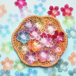 20PCS 22.8mm Acrylic Sun Flower Shape Loose Spacer Beads DIY Pendant Crafts For Jewelry Making Handmade Material Wholesale