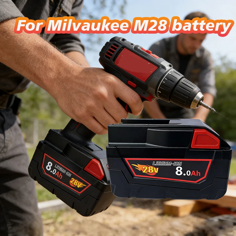 

Аккумулятор 28В 6000/8000мАч для Milwaukee M28 V28, для беспроводных дрелей-шуруповертов и электроинструментов, промышленного класса, с длительным временем работы