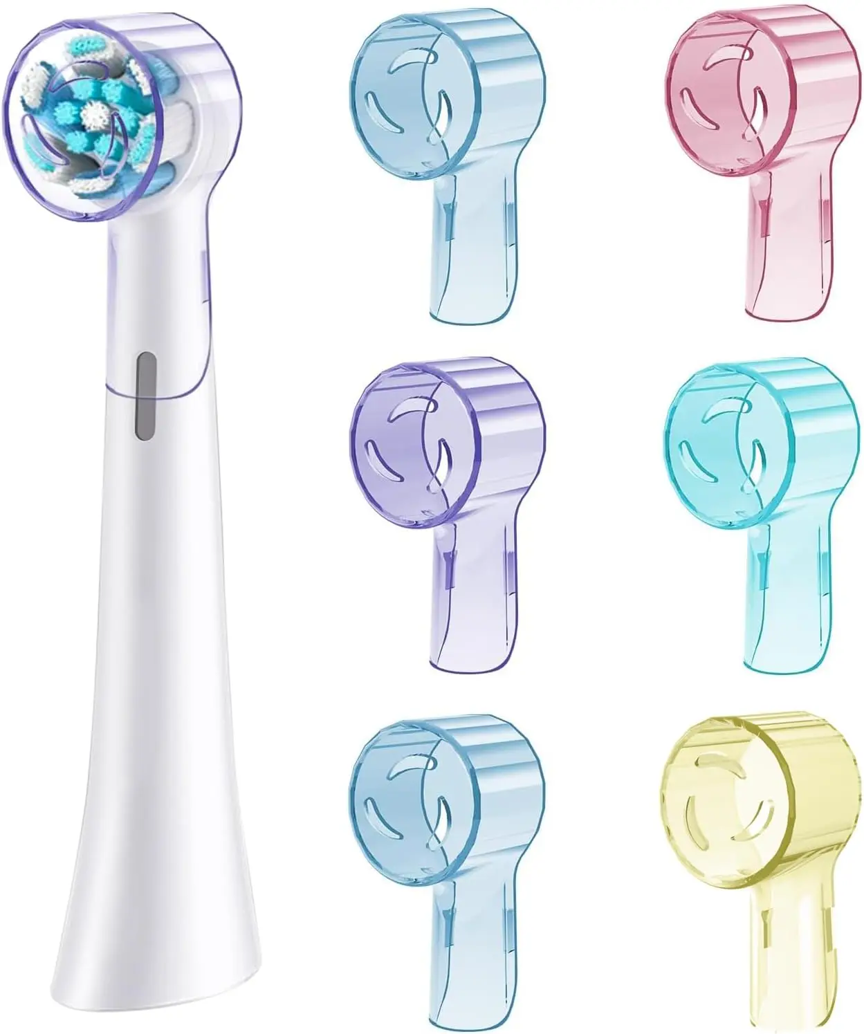 6 Pack Toothbrush Dustproof Covers Caps for Oral B IO Bruan Pro 1000 Electric Toothbrush Head Replacement Heads Travel & Home