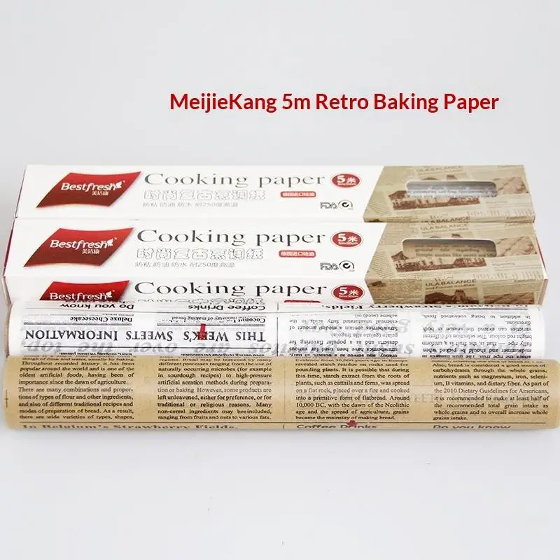 Heat Resistant Retro Newspaper Baking Paper Non-Stick Food Safe Silicone Oil Paper for Air Fryer Grilling Baking
