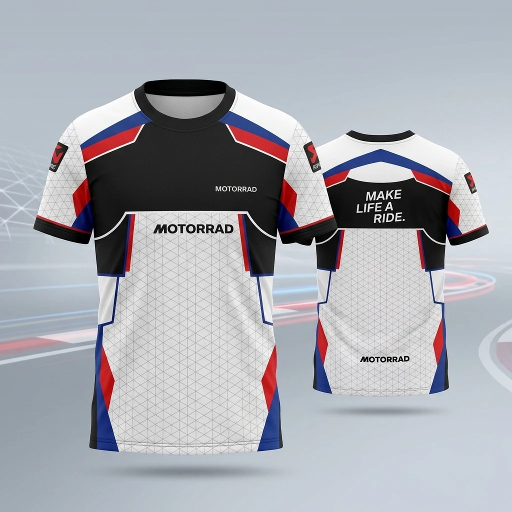 Motorcycle Racing Breathable Quick Dry O-Neck T-Shirt Parent-Child Motorbike Style Summer Sport Casual Tee Trendy Clothing Top