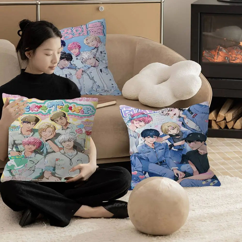 Kpop P-PLAVE Decorative Room Aesthetics Pillow Case Home Decor Bedroom Sofa Bed Couch Pillow Cover 45x45