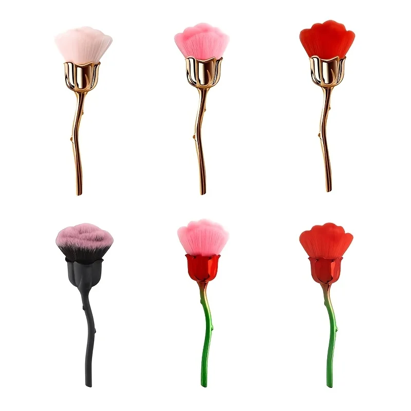 A rose shaped nail dust brush, soft bristles, makeup foundation make-up&powder blusher tools, foundation make-up beauty brush