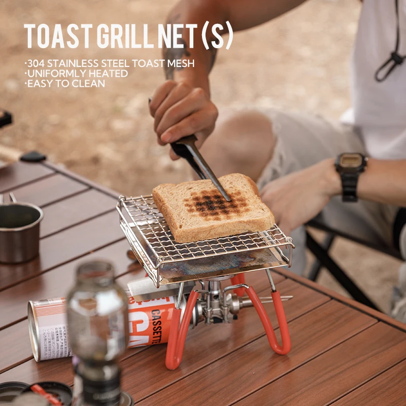 CAMPINGMOON Outdoor Camping 304 Edelstahl faltbares Toast-Grillnetz US-1615 Uniform-Backkarte-Stil GasherdGrillnetz