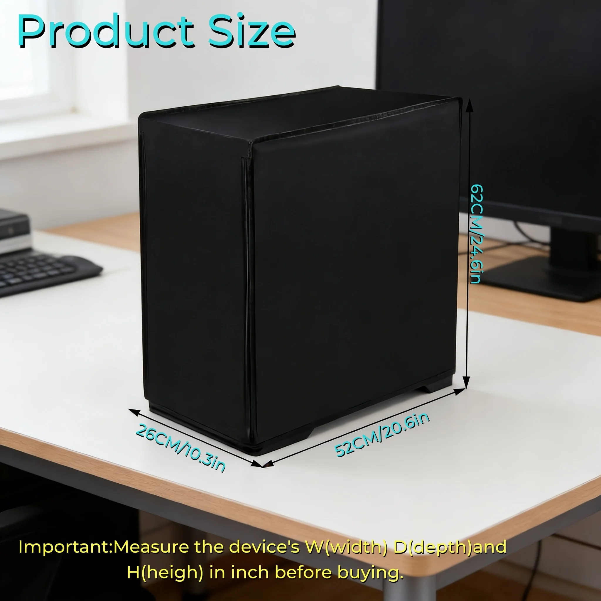 Computer Dust Cover, Gaming Computer Desktop Mid-tower Case Protective Cover, Case Dust Cover (Cover Only)