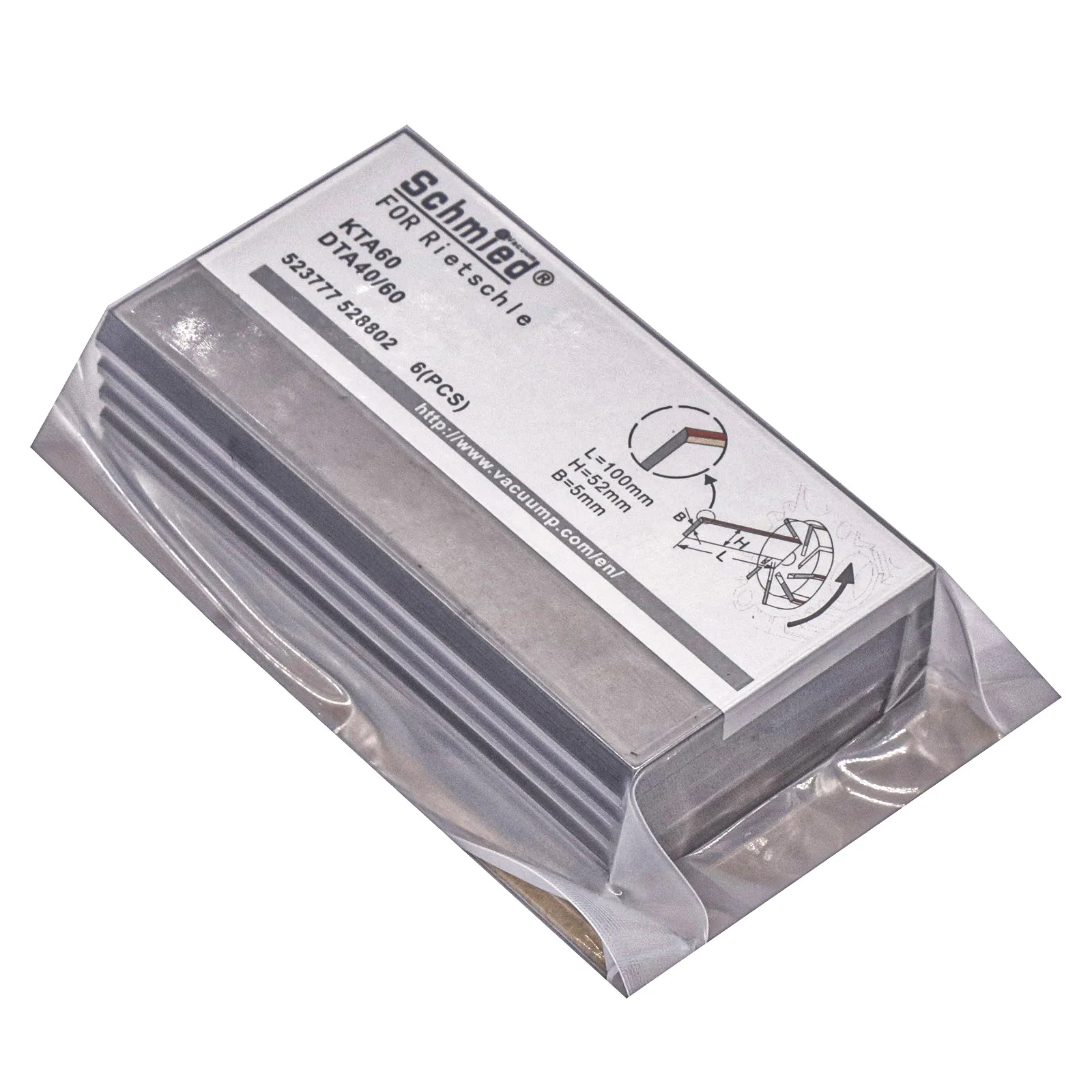 6 uds paletas de carbono 523777 528802 para bomba de vacío Rietschle DTA40, DTA60, KTA60 100-52-5mm