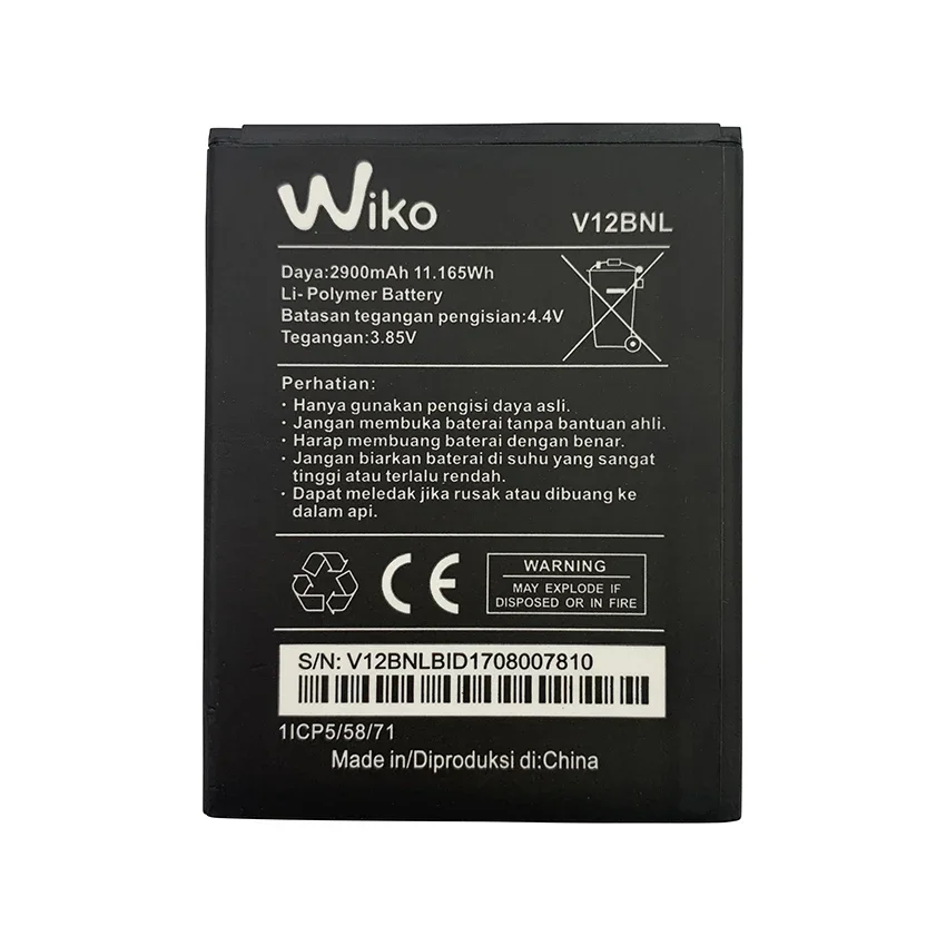 

100% Original 2900mAh Battery For Wiko Harry 2 Harry2 V12BNL Replacement Phone Batteries Bateria