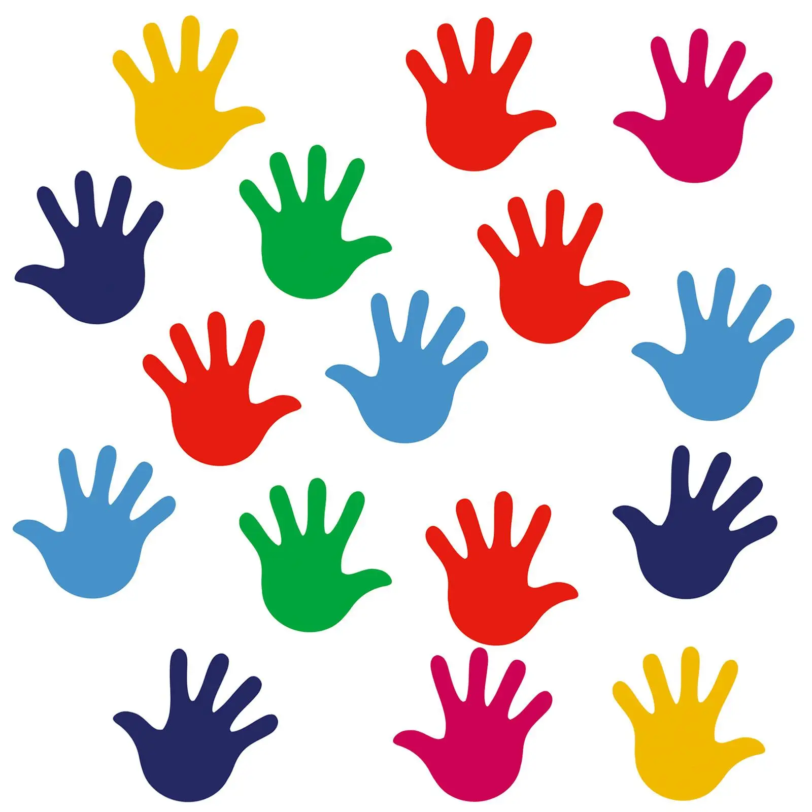 Removable DIY Paper Handprint Stickers Colorful Shape Decals for School Classroom Nursery Wall Decor