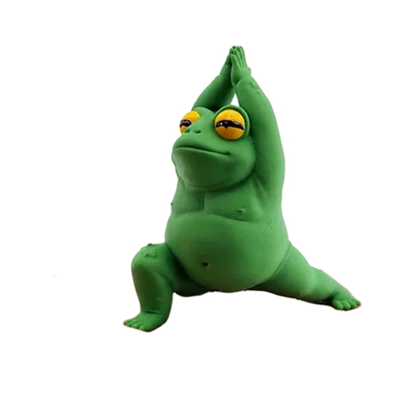 Meditations Frogs Figurine Yogas Frogs Statue Garden Decors Home Display Frogs Figure for Desk and Shelf Use, Character Accent