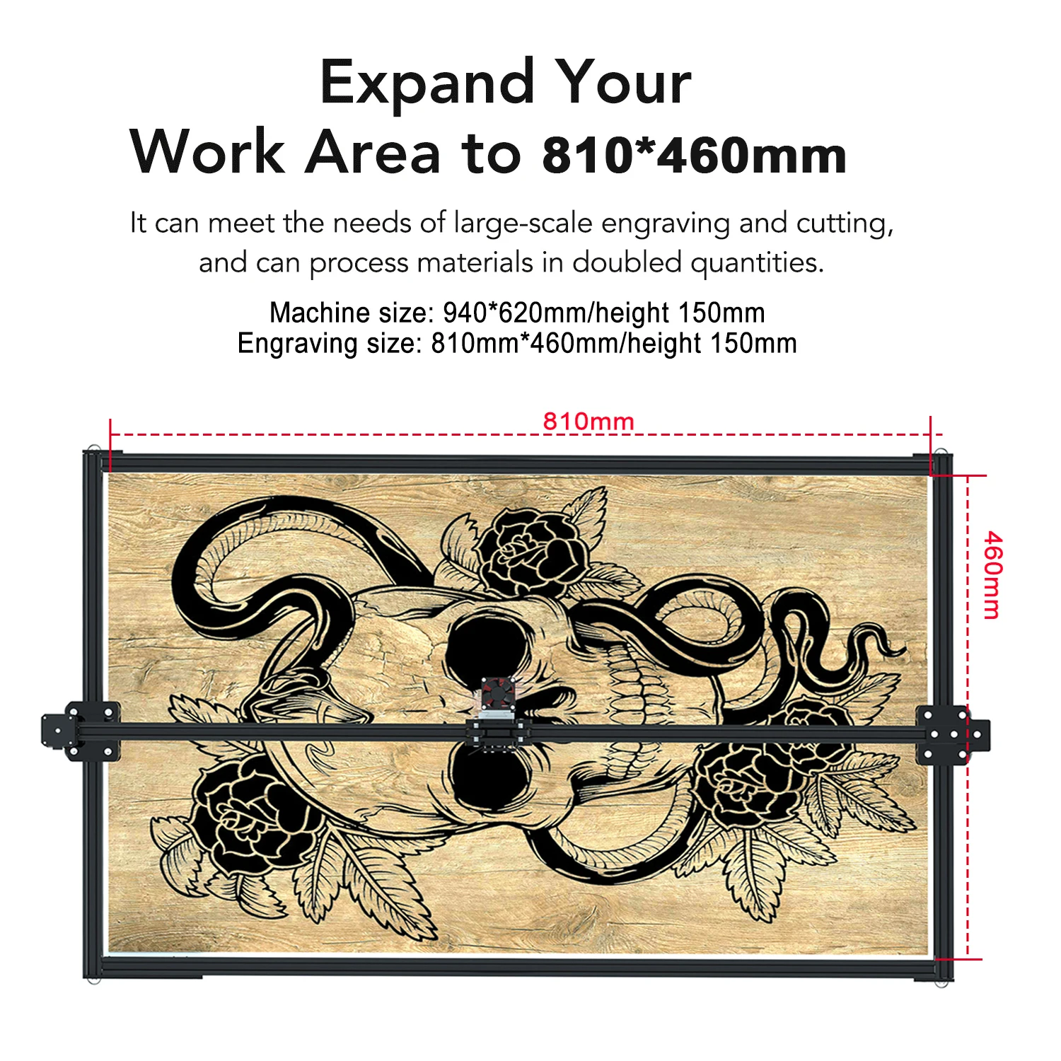 20W Laser Engraver, 80x80CM M81 Extend 4 Diodes Laser Cutter, Air Assisted 130W CNC WIFI Engraving Machine Wood Carving Tools