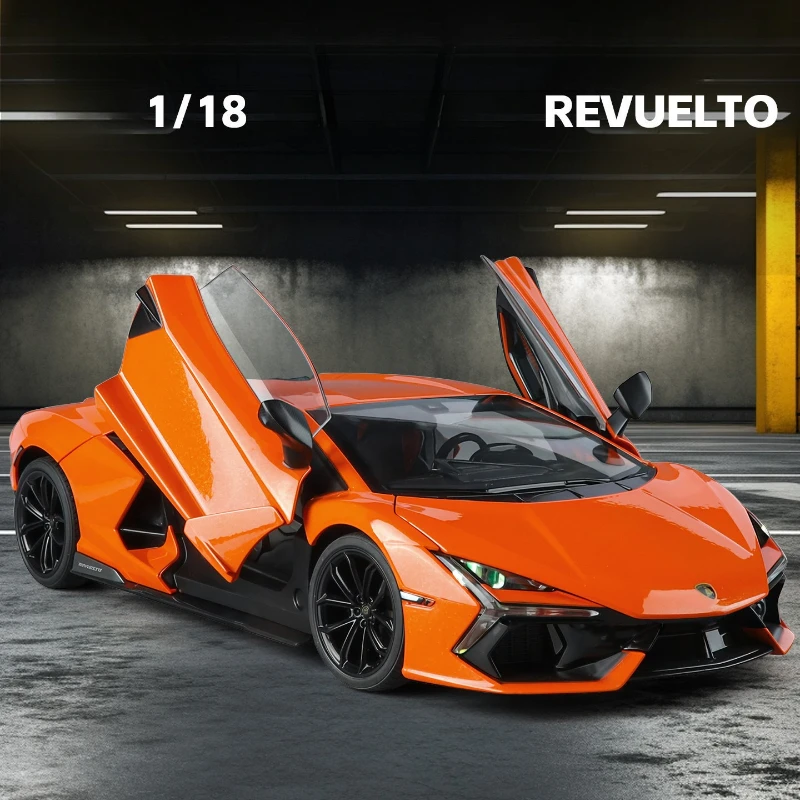 1:18 Revuelto Supercar pressofuso in lega modello di auto giocattolo simulazione suono luce giocattoli decorativi avanzati per ragazzo