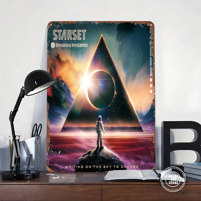 Starset and Breaking Benjamin Waiting Personalized 3D Textured Metal Poster Wall Art Tinplate Sign for Bedroom Decorations Decor