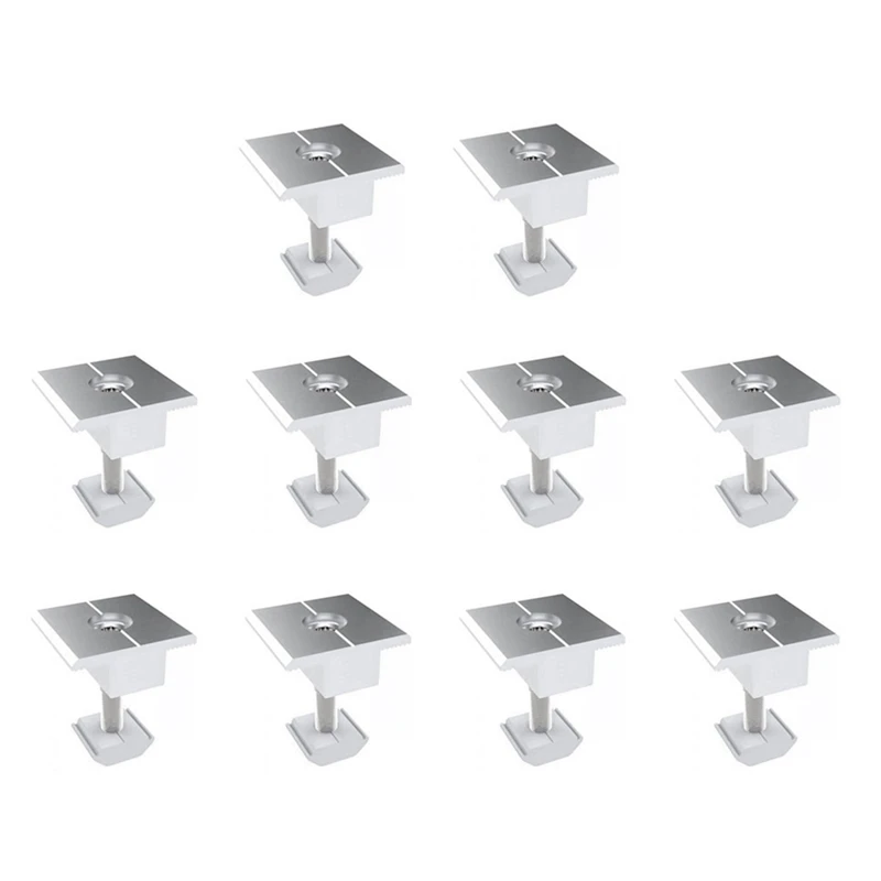 10Pcs Solar Clamp Adjustable Solar Panel Bracket Clamp Wide Photovoltaic Support For Solar Panel System 30Mm Durable Easy To Use