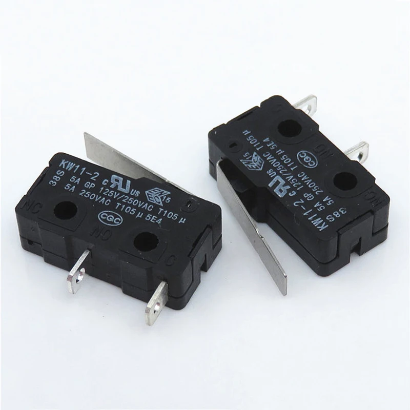 Normally open 2-pin KW11-2 silver contact microswitch with certified rice cooker travel limit switch 5A250VAC