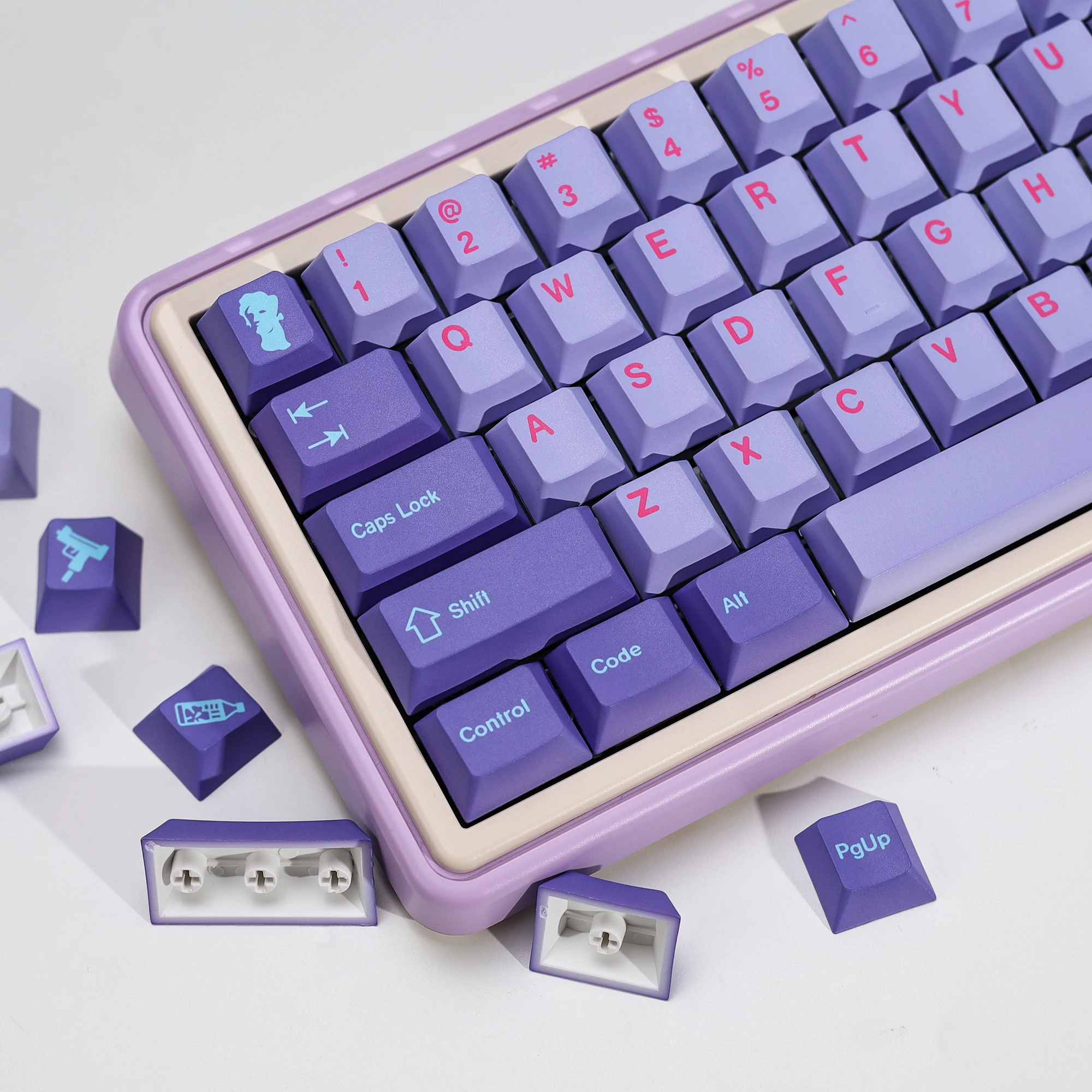 KBDiy 140 Keys Vaporwave Keycaps PBT Retro Cherry Profile Japanese Keycap Custom For Mechanical Keyboards Gaming MX Switches