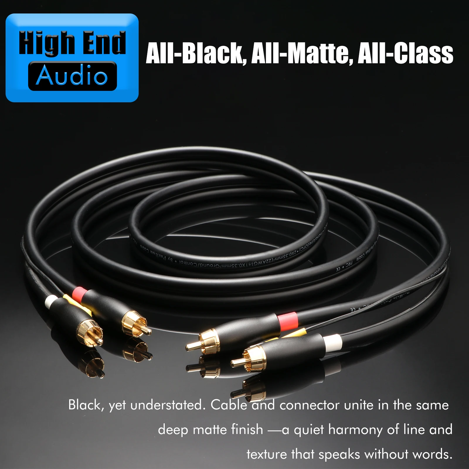 Preffair 3 strand OFC 2RCA Cable with Ground Wire turnable Gold plated 2RCA Connector LP Vinyl Record Chassis Tonearm Cable