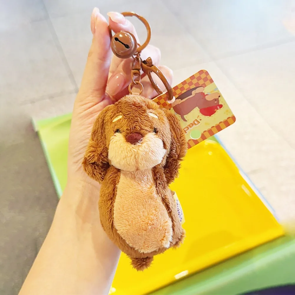 

New Furry Puppy Dachshund Dog Keychain Creative Coin Purse Furry Puppy Keyring Bag Pendant Stuffed Keychain