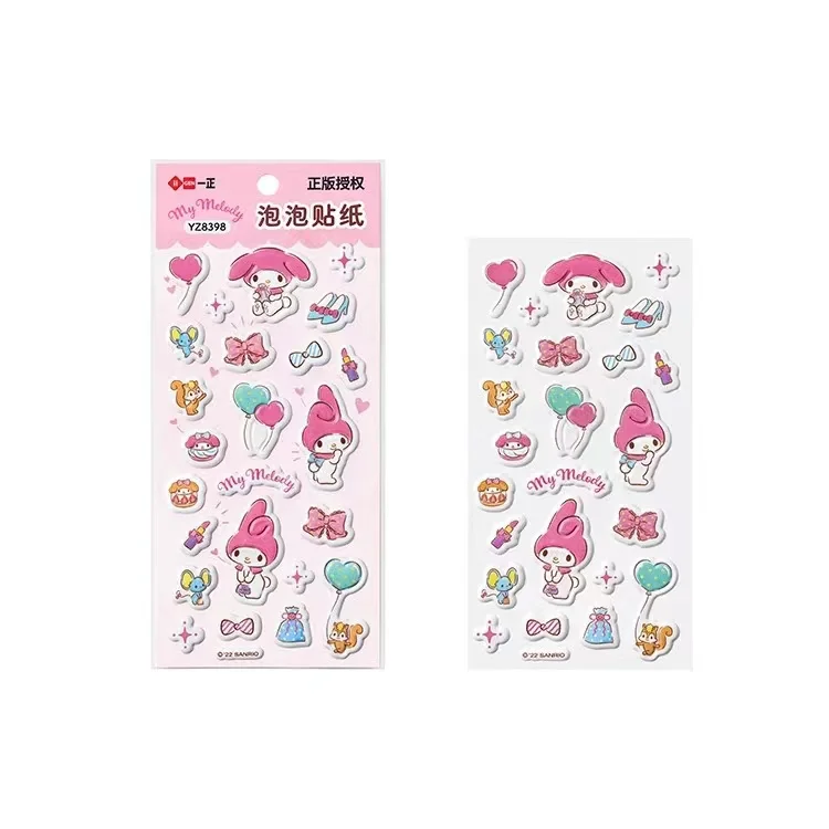 YiZHENG IIGEN 1PCS Hello Kitty MyMelody CinnamorollBabyCinnamoroll  Kuromi Sticker Student Prize Stationery Supplies