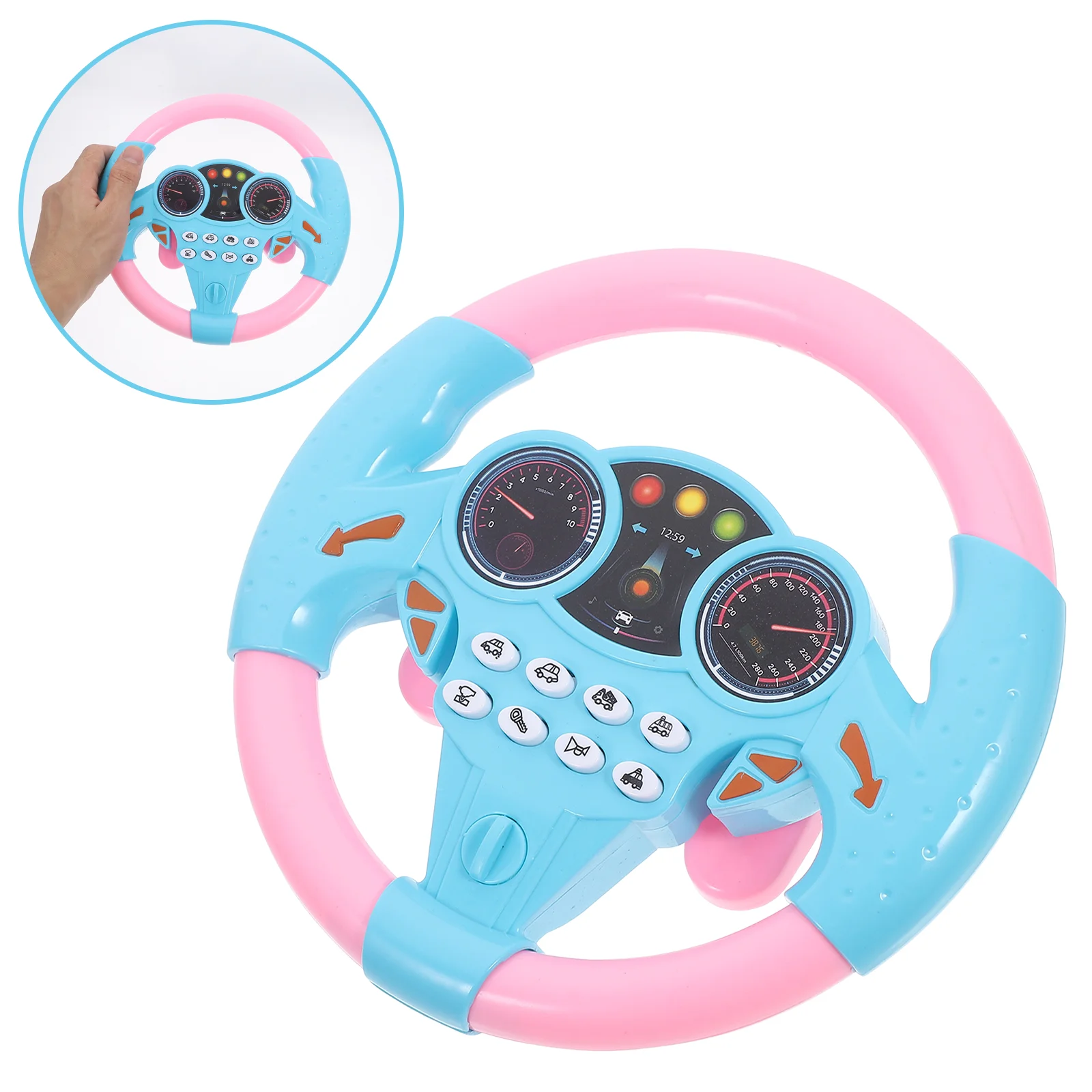 Children's Toy Steering Wheel Toys Car Seat Kids Simulation Driving Pretend Play Abs Baby Toddler Swing