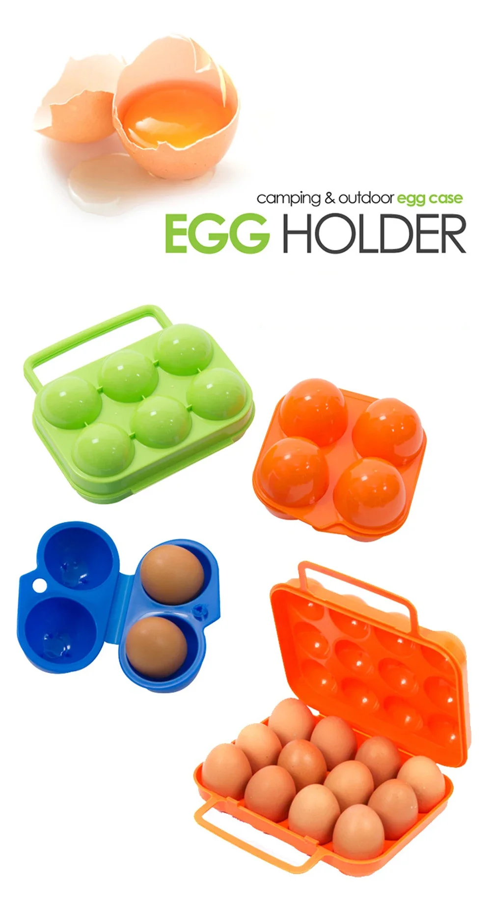 Outdoor Camping Tableware Portable Egg Storage Box Camping Picnic Barbecue Egg Box Travel Kitchen Utensils Camping Equipment