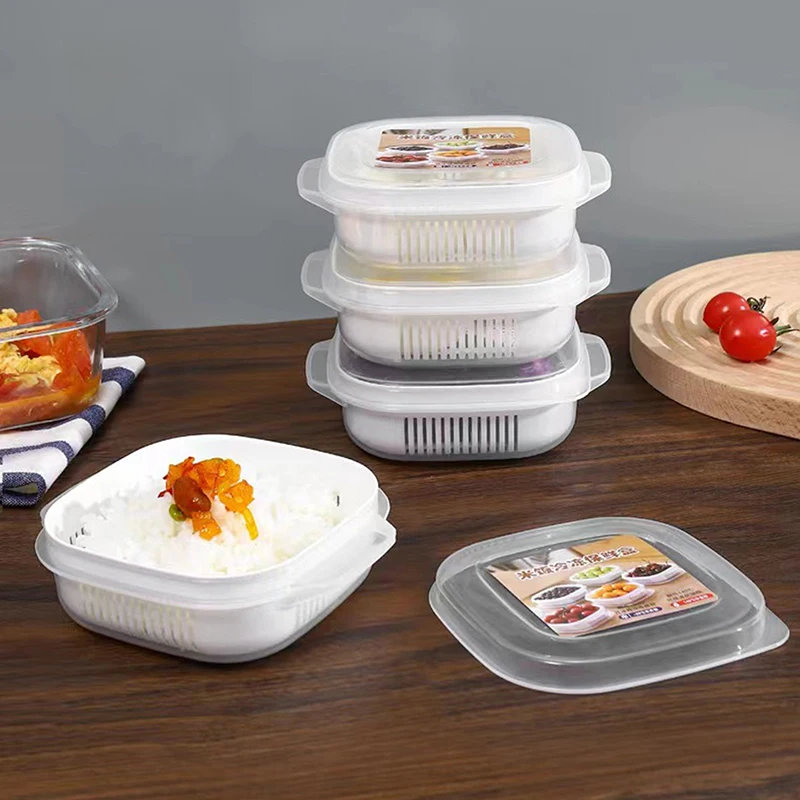 Food Storage Container Rice Fruit Preservation Box Microwave Oven Safe Refrigerator Freezer Fresh Keeping Box For Kitchen