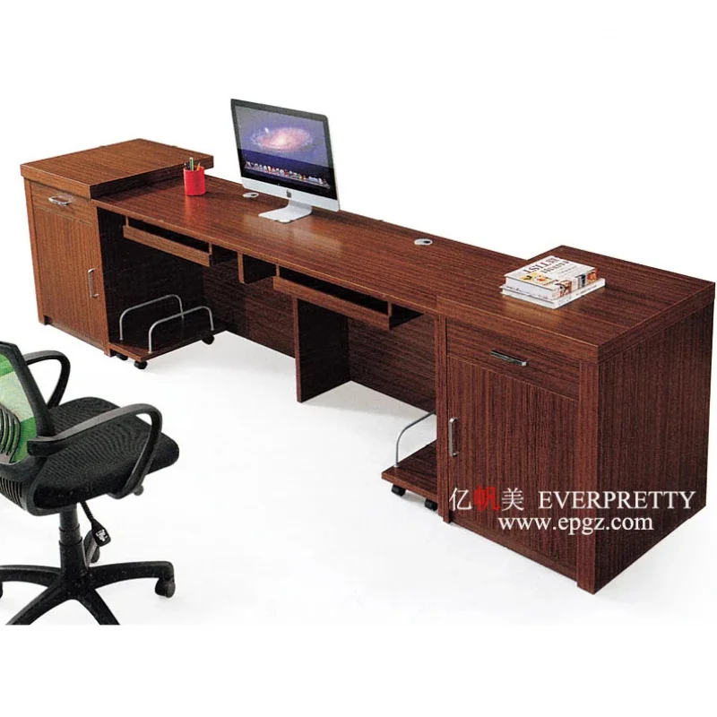 custom.Office Furniture Wooden Office Reception Table  Office Desk with Dark Wood Top and Minimalist Design