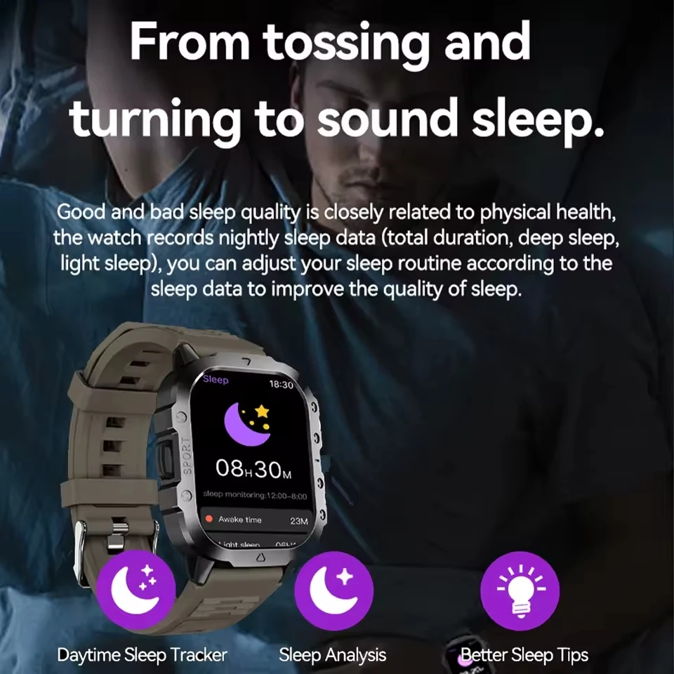 2025 New Flashlight Smart Watch AMOLED BT Call Heart Rate Monitoring Men's Fitness Exercise Tracking SmartWatch For Android ISO