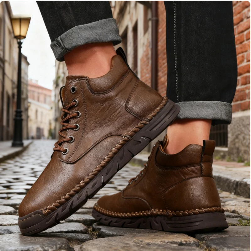 Men Shoes Must Have - Botas de senderismo de cuero Retro
