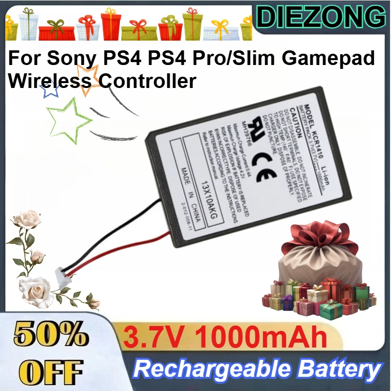 

1000mAh Rechargeable Li-Ion Battery for Sony PS4 PS4 Pro/Slim Gamepad Wireless Controller Batteries with Data Cable