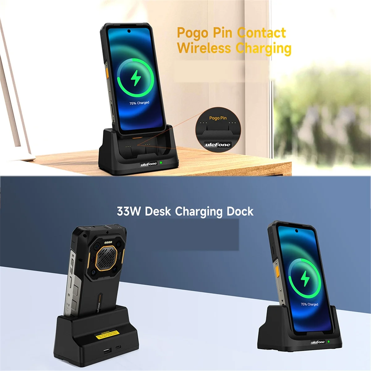 Ulefone UAS22 33W Desk Charging Dock - Fast Durable Charging Station for Ulefone Armor 26 Ultra