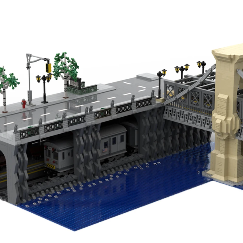 MOC Urban Transportation Subway Station With Metro 1DIY Building Blocks Model Technical Bricks Assembly Toys Children Gifts