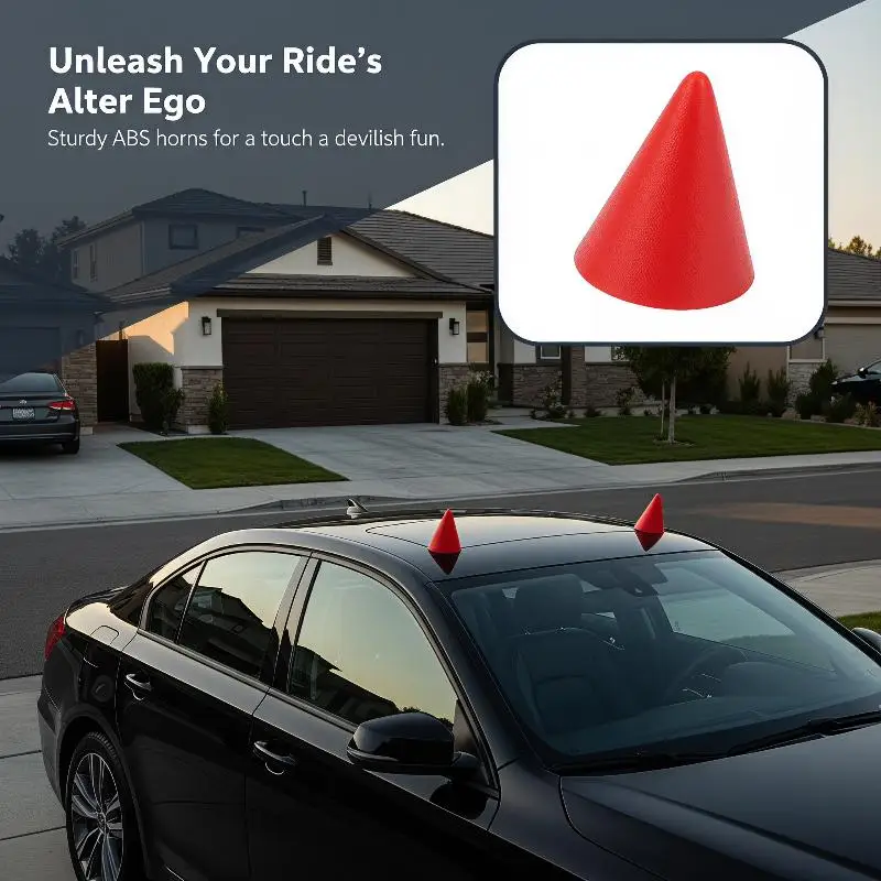 Devil Angle Car Bumper Sticker Red Mini Conical Self-Adhesive Silicone Waterproof Anti-Collision for Auto Door Edge Protection