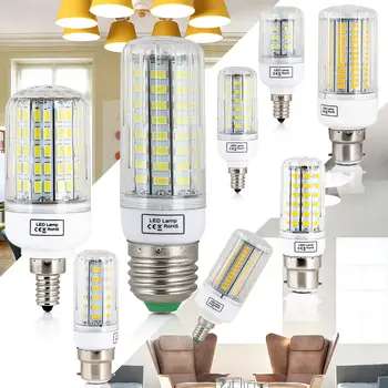 Hot LED Lamp Bulb E14 E27 B22 E12 Light Bulbs 24 30 42 64 80 89 108 136 165leds 5730 SMD Ampoule Bombillas Lighting For Home
